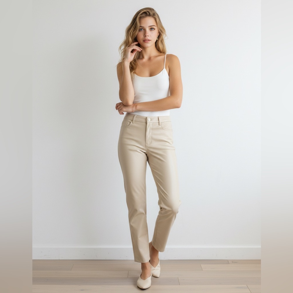Aritzis Wilfred Beige Faux Leather Pants